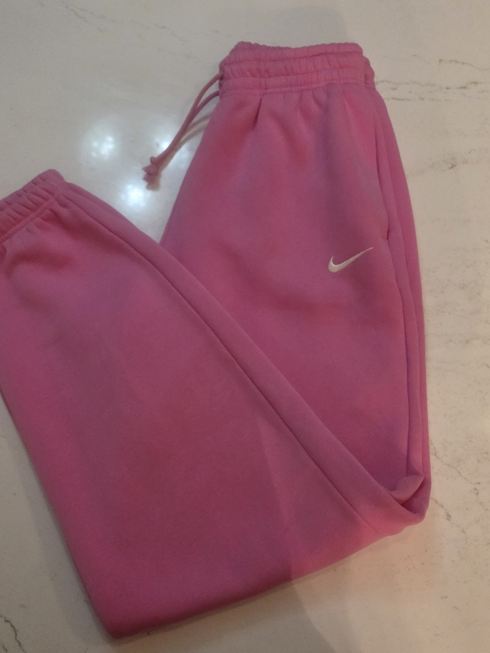 Nike Oversized High Rise Fleece Joggers with White Swoosh